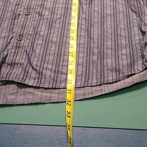Cutter & Buck Men's XL Short Sleeve Button Down Cotton Blue Striped Shirt - Picture 6 of 8